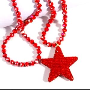 STAR PENDANT RED AURORA BOREALIS 36-IN  CRYSTAL PENDANT OFFERS WELCOME